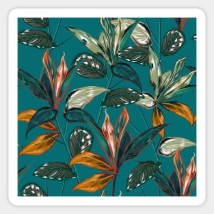 Tropical Plants Exotic Pattern Summer Abstract Sticker